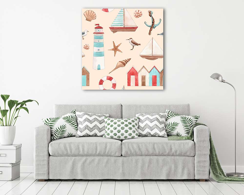 A tengeri hajózás szimbólumai (vászonkép) - vászonkép, falikép otthonra és irodába