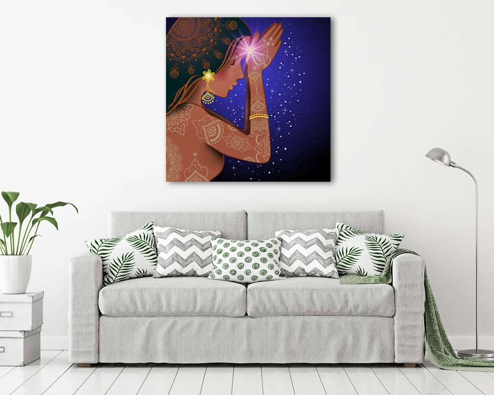 Namaste indiai nő - vászonkép, falikép vásárlás Namaste indiai nő (vászonkép) - vászonkép, falikép otthonra és irodába