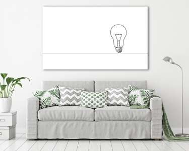 Lámpaizzó, ötlet (vonalrajz, lien art) (vászonkép) - vászonkép, falikép otthonra és irodába