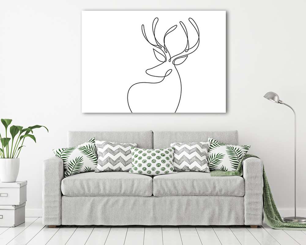 Szarvas (vonalrajz, line art) - vászonkép, falikép vásárlás Szarvas (vonalrajz, line art) (vászonkép) - vászonkép, falikép otthonra és irodába