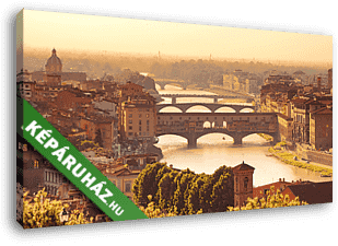 Ponte Vecchio madártávlatból, Firenze - vászonkép 3D látványterv