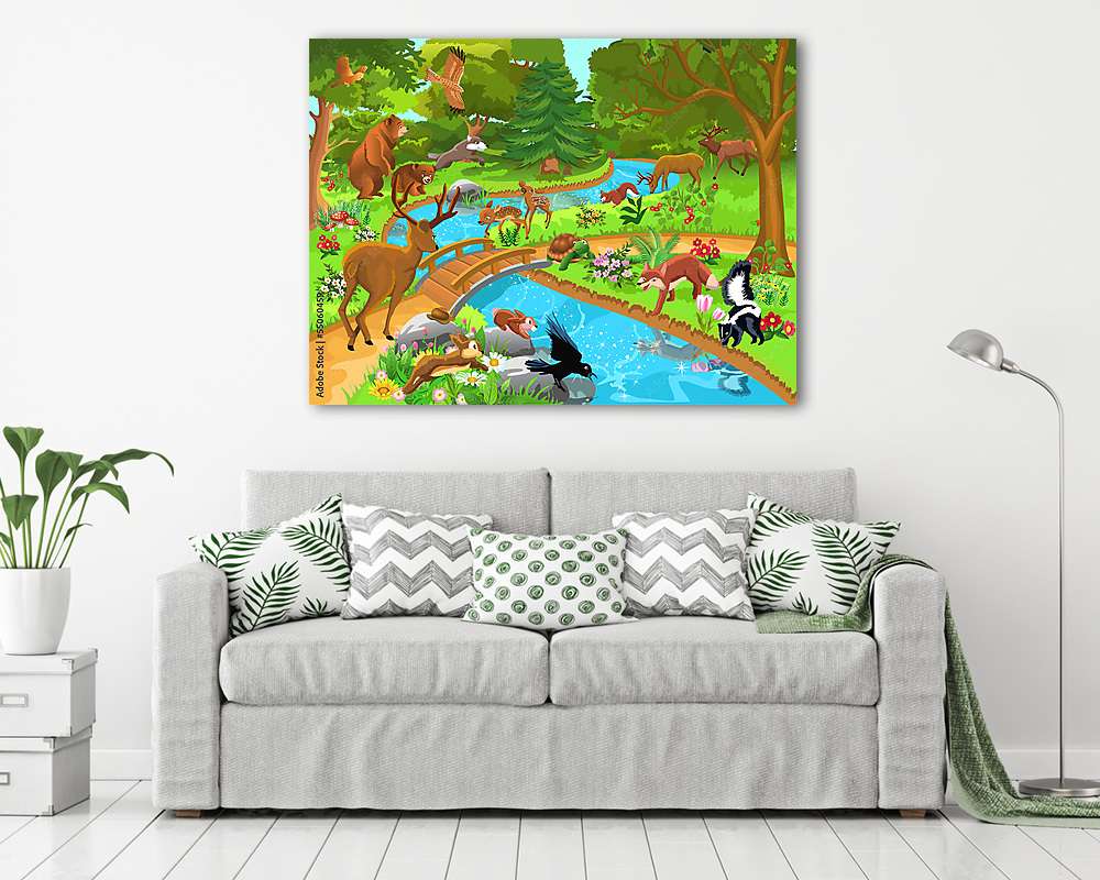 Erdei állatok 1. (fotótapéta) - vászonkép, falikép otthonra és irodába