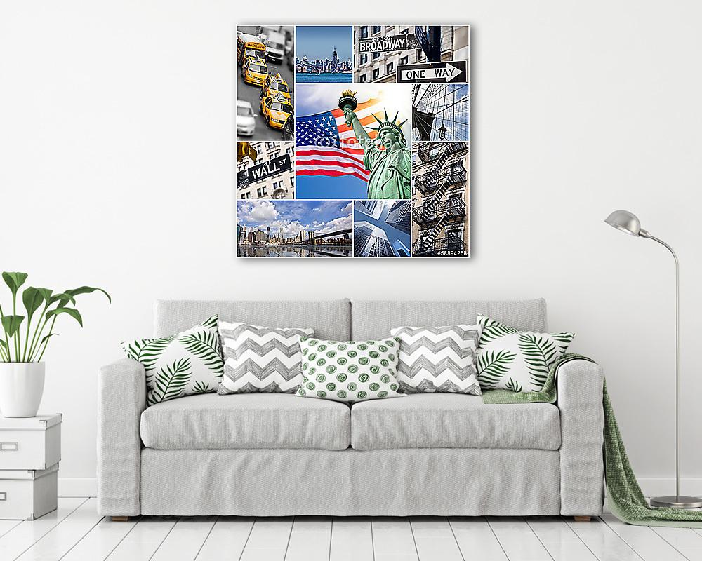 Négyzetkollázs New York - USA (bögre) - vászonkép, falikép otthonra és irodába