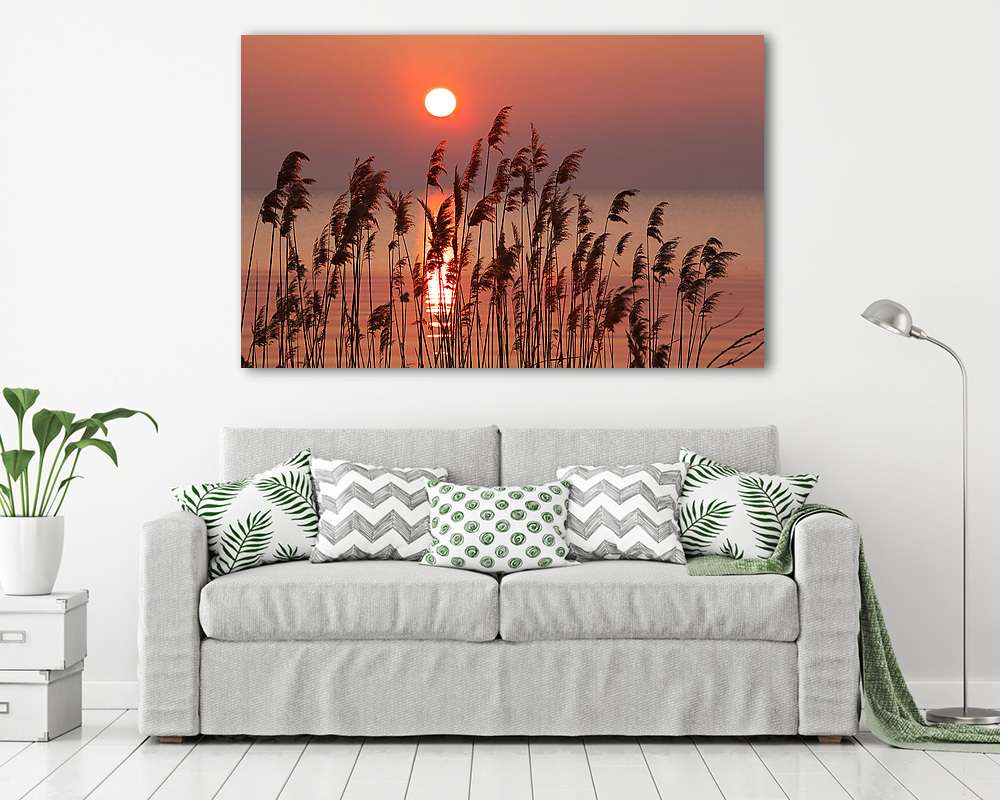 Balatoni nádas (többrészes kép) - vászonkép, falikép otthonra és irodába