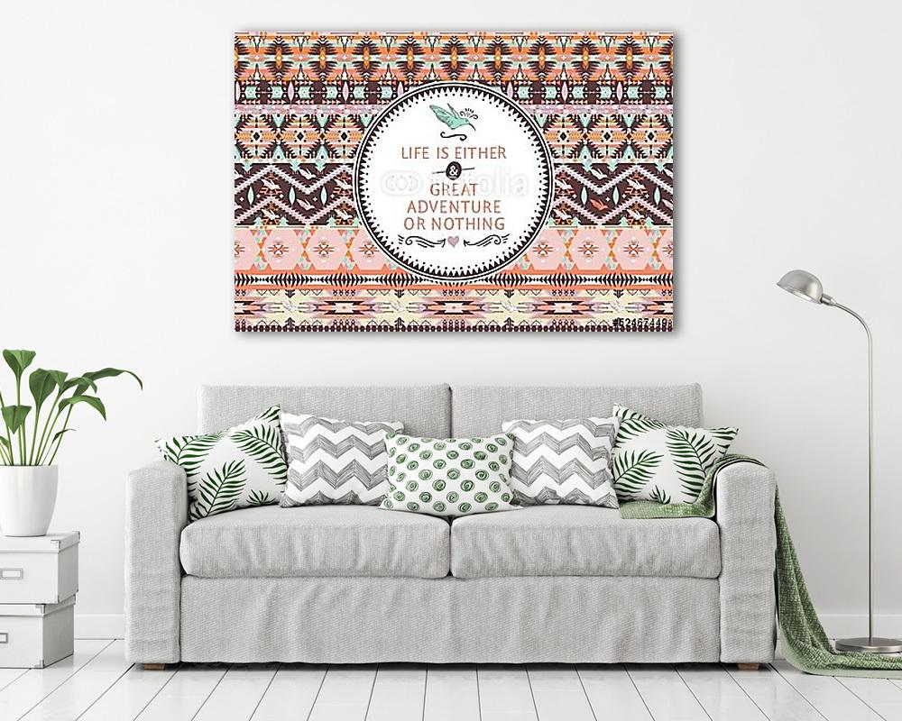 Hipster zökkenőmentes aztec minta - vászonkép, falikép vásárlás Hipster zökkenőmentes aztec minta (vászonkép) - vászonkép, falikép otthonra és irodába