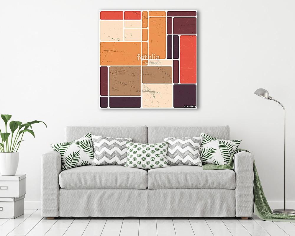 Absztrakt retro blokkok  (bögre) - vászonkép, falikép otthonra és irodába