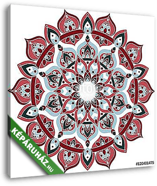 Vector ornate blue and red mandala illustration - vászonkép 3D látványterv