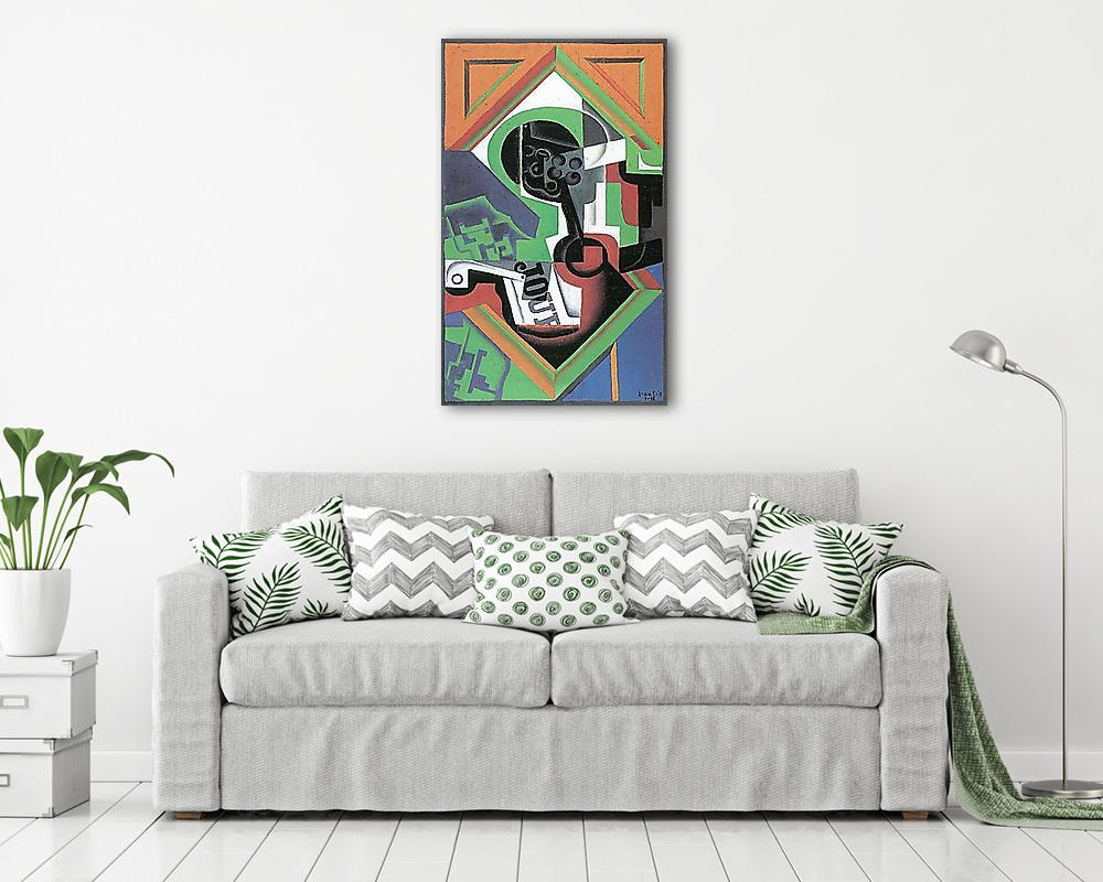 Síp és gyümölcstál szőlővel - vászonkép, falikép vásárlás Síp és gyümölcstál szőlővel (keretezett kép) - vászonkép, falikép otthonra és irodába