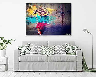 dancing girl with color splashes - movin 04 (vászonkép) - vászonkép, falikép otthonra és irodába
