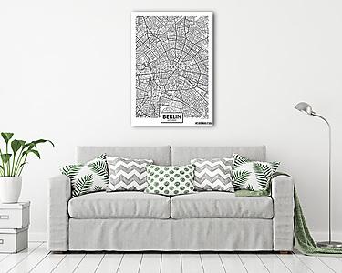 Detailed vector poster city map Berlin (vászonkép) - vászonkép, falikép otthonra és irodába