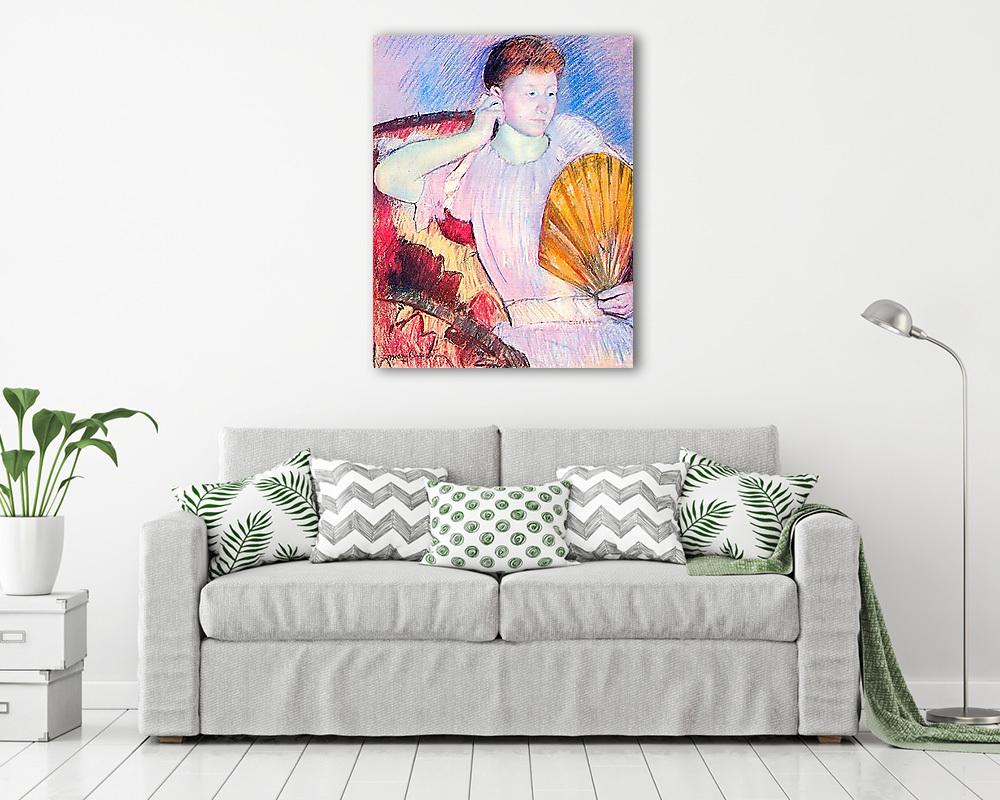 Hölgy legyezővel (poszter) - vászonkép, falikép otthonra és irodába