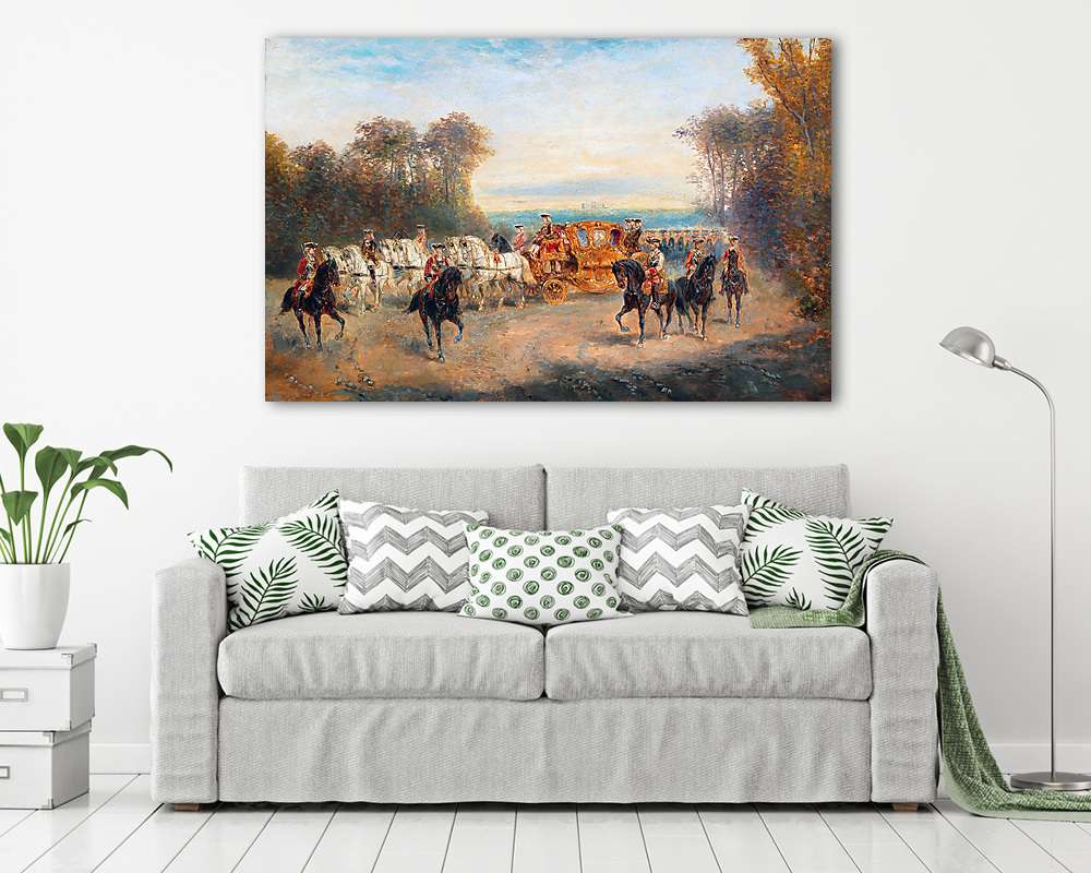 Mária Terézia kikocsikázása (Színverzió 1) (többrészes kép) - vászonkép, falikép otthonra és irodába