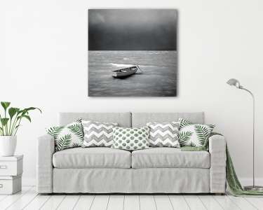 Magányos csónak a viharban (vászonkép) - vászonkép, falikép otthonra és irodába