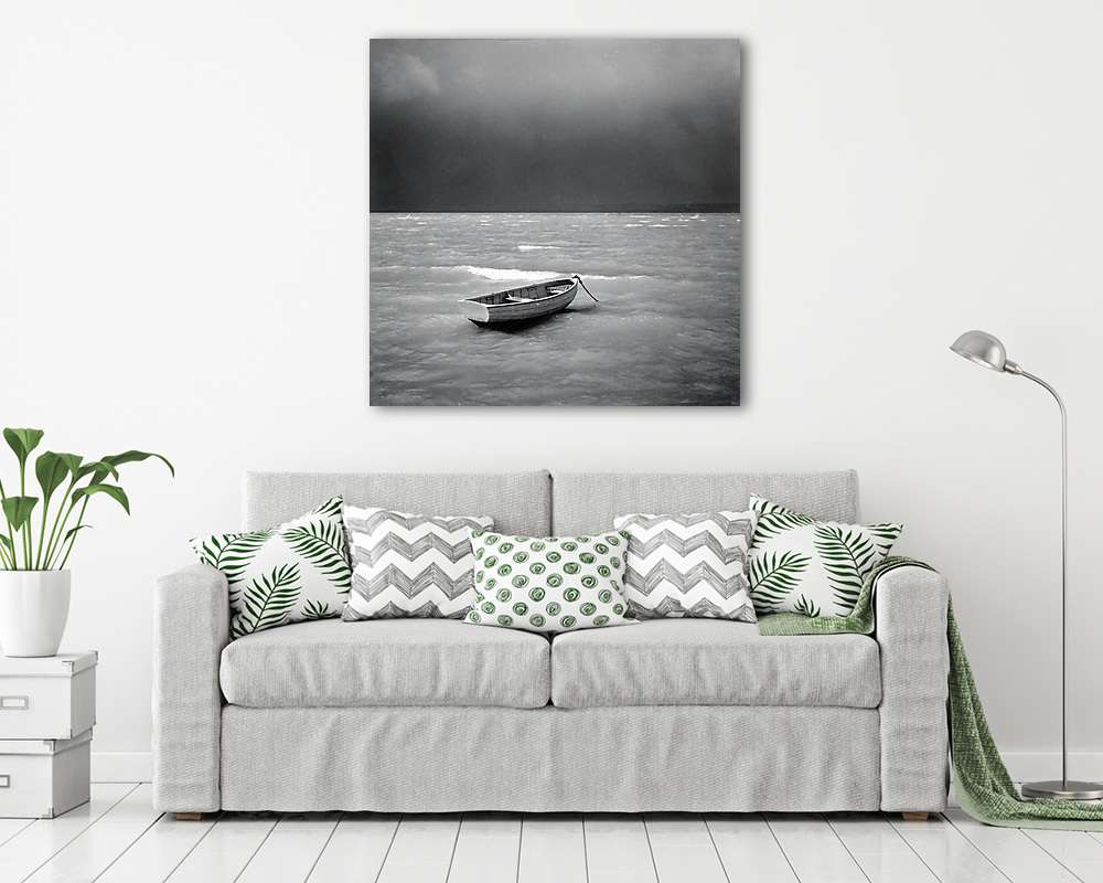 Magányos csónak a viharban (vászonkép) - vászonkép, falikép otthonra és irodába