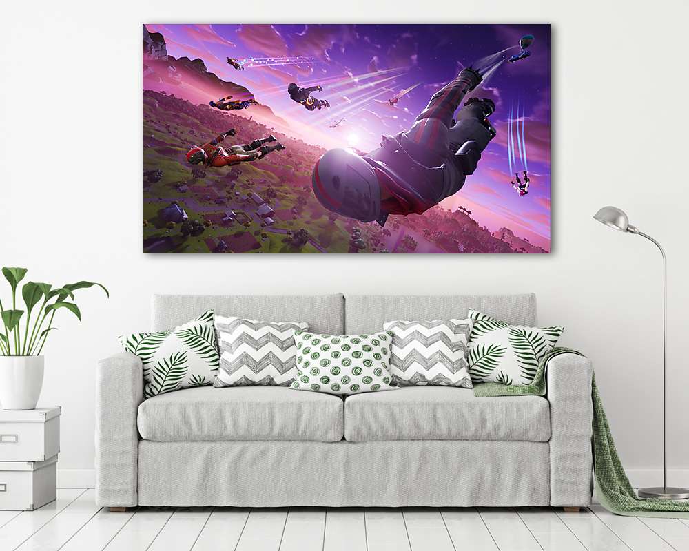 Fortniet Battle Royale - Zuhanás (vászonkép) - vászonkép, falikép otthonra és irodába