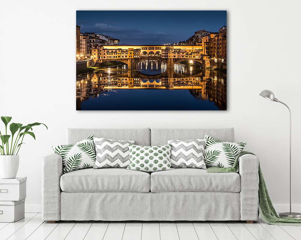 Ponte Vecchio éjjel, Firenze - vászonkép, falikép vásárlás Ponte Vecchio éjjel, Firenze (vászonkép) - vászonkép, falikép otthonra és irodába