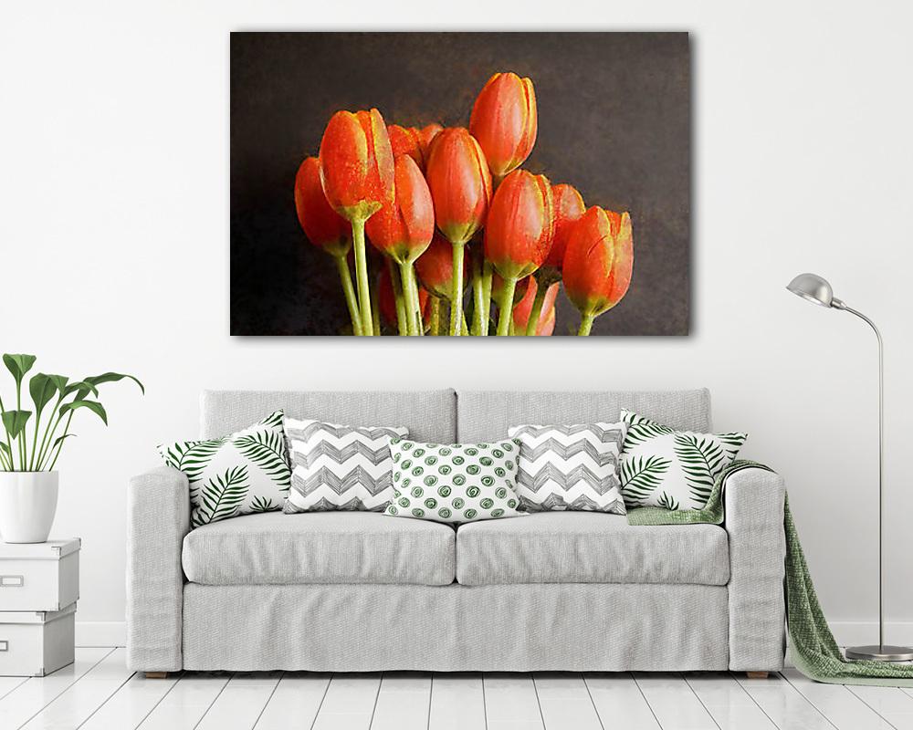 Tulipáncsokor 1. - vászonkép, falikép vásárlás Tulipáncsokor 1. (vászonkép) - vászonkép, falikép otthonra és irodába