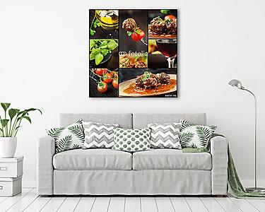 Élelmiszer-kollázs - húslabdák (vászonkép) - vászonkép, falikép otthonra és irodába