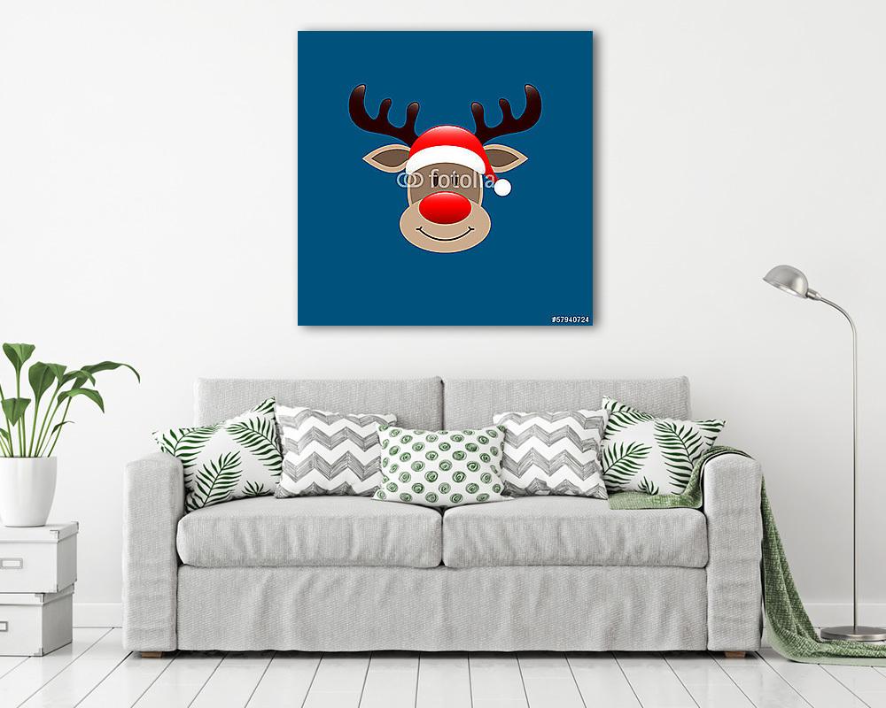 Rudolf portré karácsonyi téma (bögre) - vászonkép, falikép otthonra és irodába