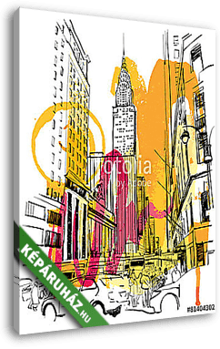 New York Sketch - vászonkép 3D látványterv