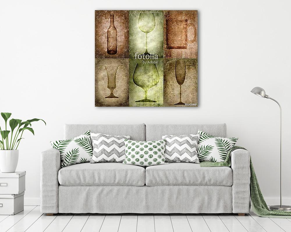Stilizált poharak (vászonkép) - vászonkép, falikép otthonra és irodába