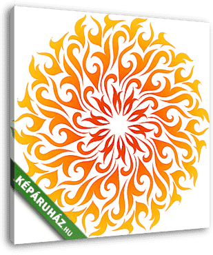 Vector abstract fire mandala. Decorative flame circle - vászonkép 3D látványterv