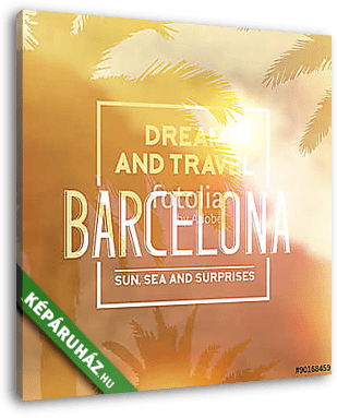 Barcelona travel print. - vászonkép 3D látványterv