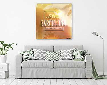 Barcelona travel print. (vászonkép) - vászonkép, falikép otthonra és irodába