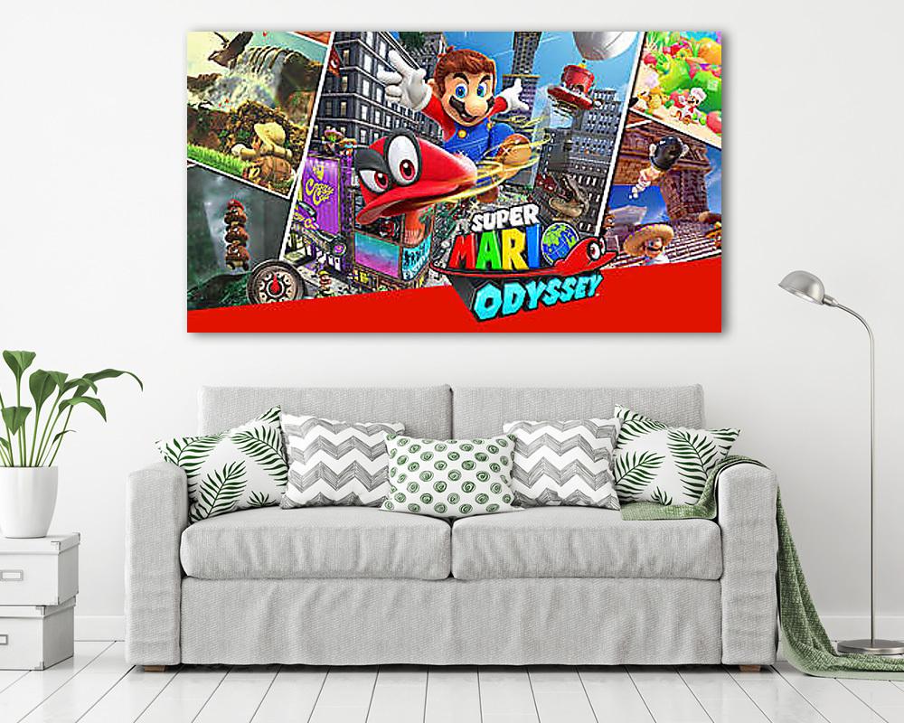 Super Mario Odessy - official poster (horizontal) (vászonkép) - vászonkép, falikép otthonra és irodába