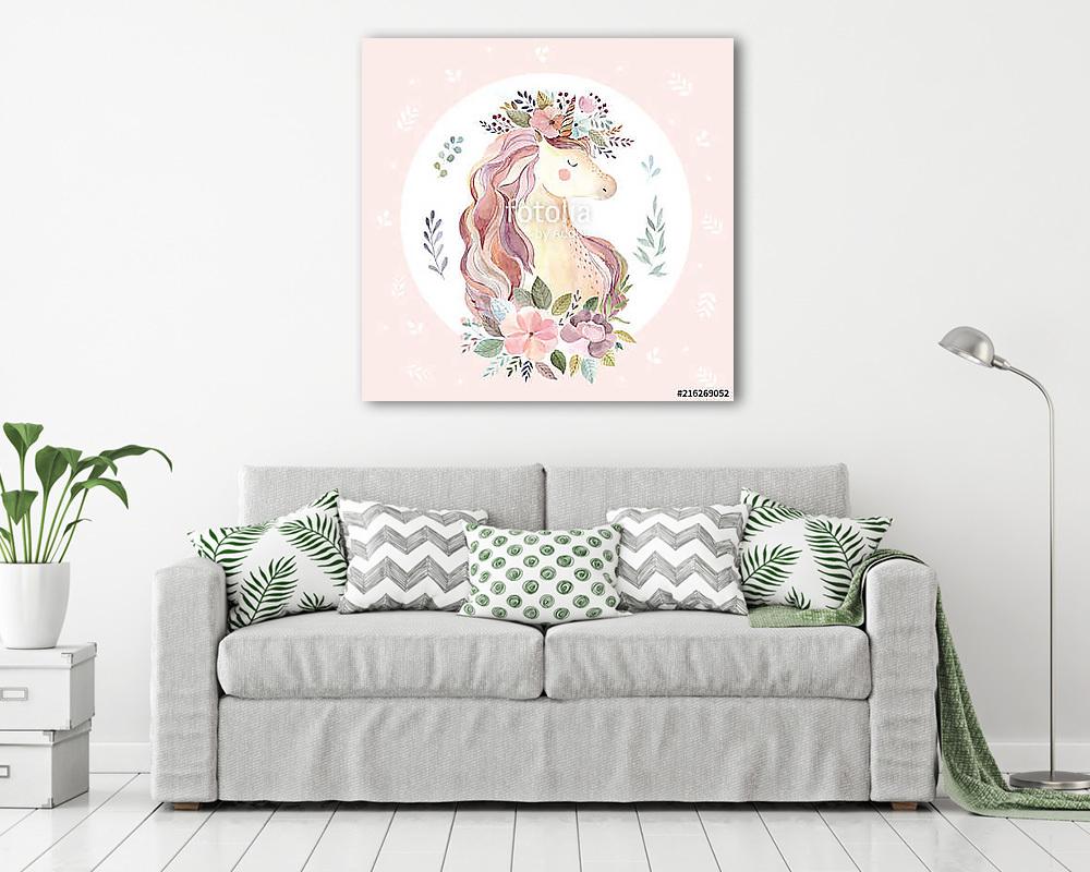 Vintage unikornis  - vászonkép, falikép vásárlás Vintage unikornis  (vászonkép) - vászonkép, falikép otthonra és irodába