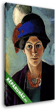 Macke feleségének kalapos portréja - vászonkép 3D látványterv
