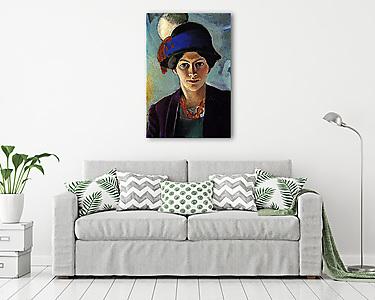 Macke feleségének kalapos portréja - vászonkép, falikép otthonra és irodába
