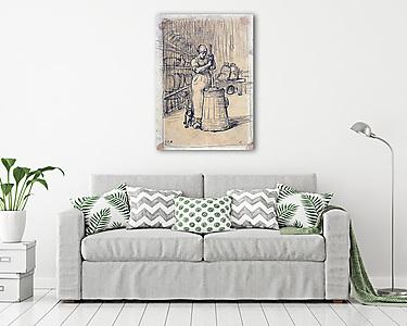 Vajköpülő asszony (tanulmány) - színverzió 1. (vászonkép) - vászonkép, falikép otthonra és irodába