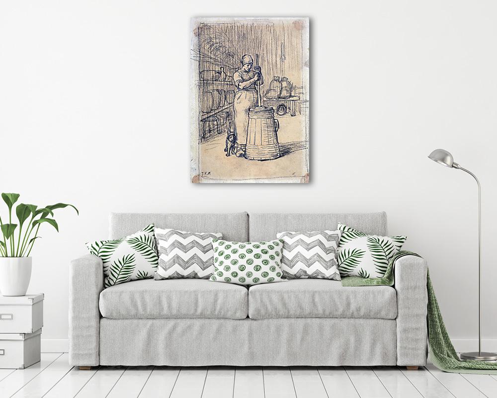 Vajköpülő asszony (tanulmány) - színverzió 1. (fotótapéta) - vászonkép, falikép otthonra és irodába