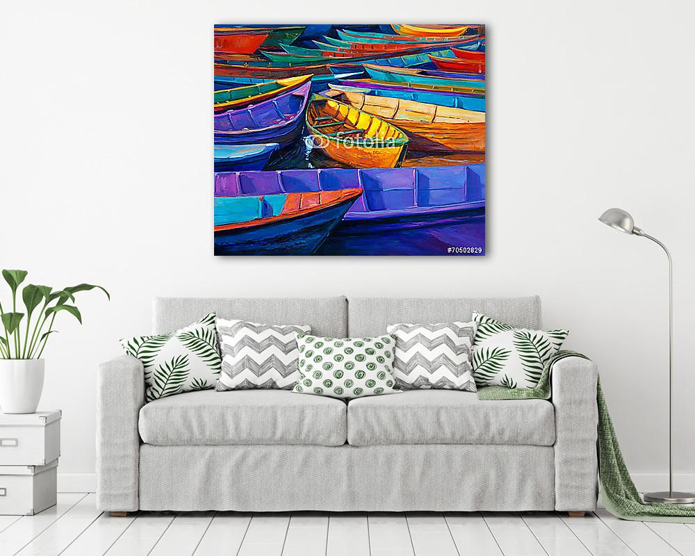 Csónakok kavalkádja - vászonkép, falikép vásárlás Csónakok kavalkádja (vászonkép) - vászonkép, falikép otthonra és irodába
