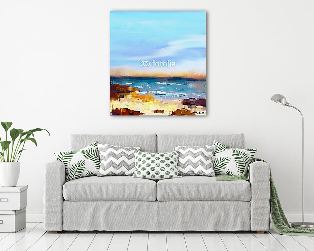 Absztrakt tengerpart (olajfestmény reprodukció) - vászonkép, falikép vásárlás Absztrakt tengerpart (olajfestmény reprodukció) (fotótapéta) - vászonkép, falikép otthonra és irodába