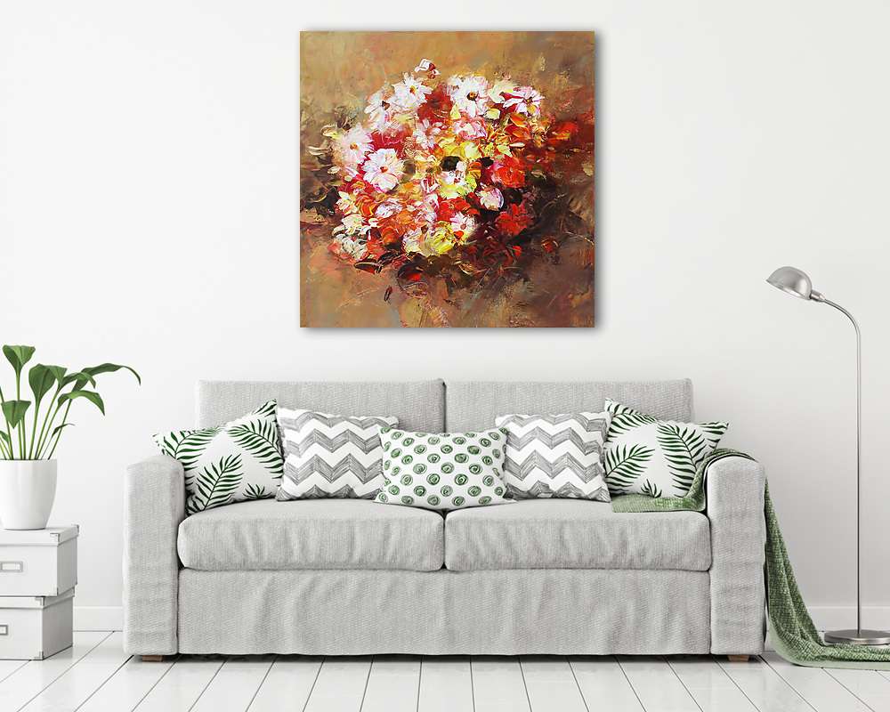 Virágcsokor, kézi festés (poszter) - vászonkép, falikép otthonra és irodába