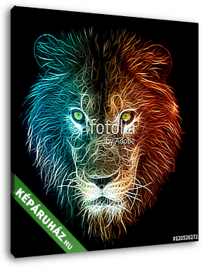 Az oroszlán digitális fantasy fraktál design művészete - vászonkép 3D látványterv