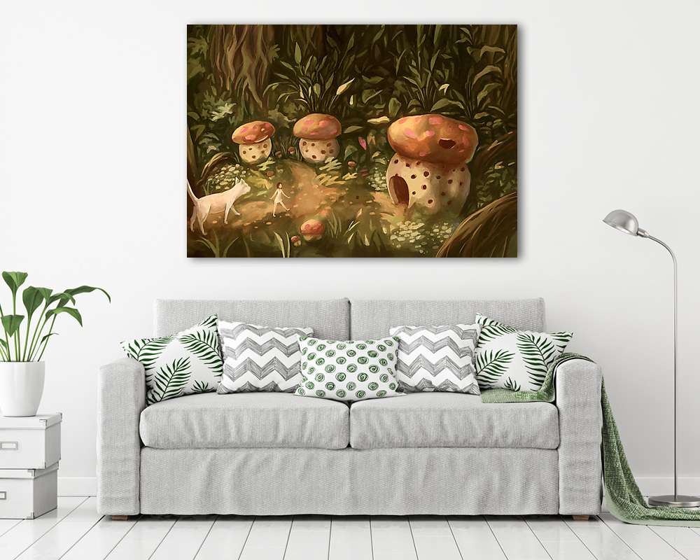 illusztráció digitális festmény gombaház - vászonkép, falikép vásárlás illusztráció digitális festmény gombaház (poszter) - vászonkép, falikép otthonra és irodába