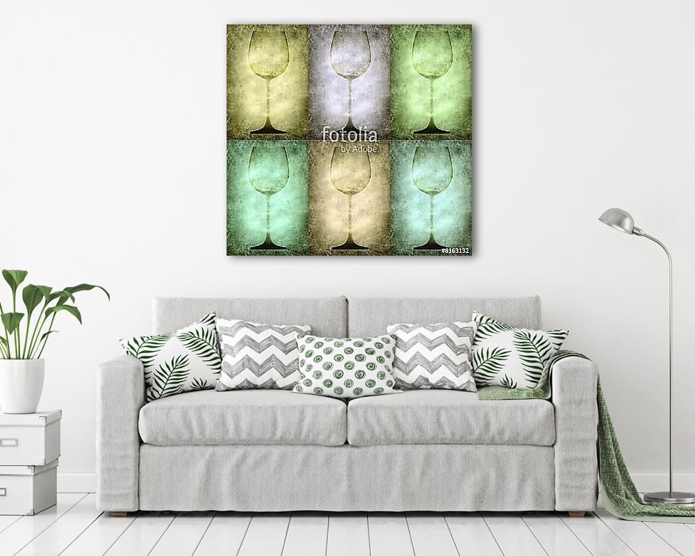 Stilizált boros poharak - vászonkép, falikép vásárlás Stilizált boros poharak (vászonkép) - vászonkép, falikép otthonra és irodába