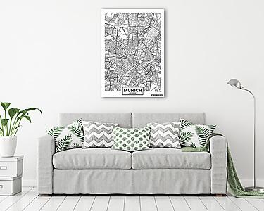 Detailed vector poster city map Munich (vászonkép) - vászonkép, falikép otthonra és irodába