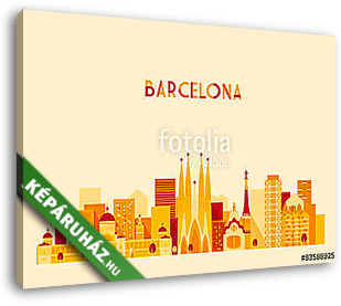 Barcelona, Spain, big city skyline - vászonkép 3D látványterv