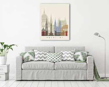 Budapest skyline poster (vászonkép) - vászonkép, falikép otthonra és irodába