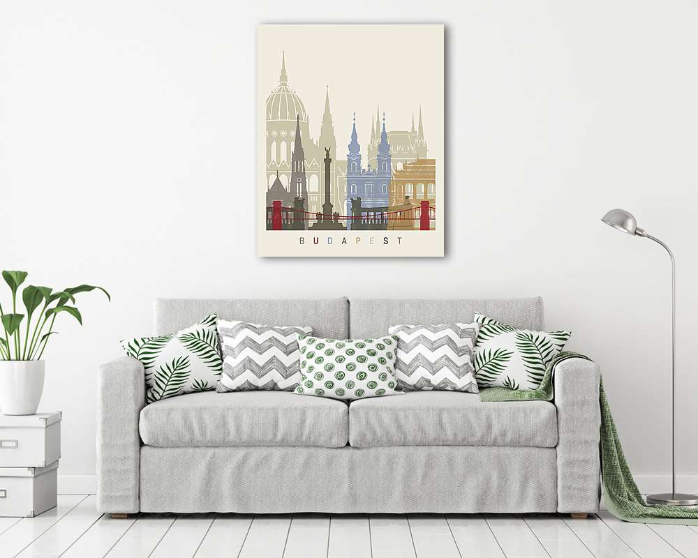 Budapest skyline poster - vászonkép, falikép vásárlás Budapest skyline poster (fotótapéta) - vászonkép, falikép otthonra és irodába