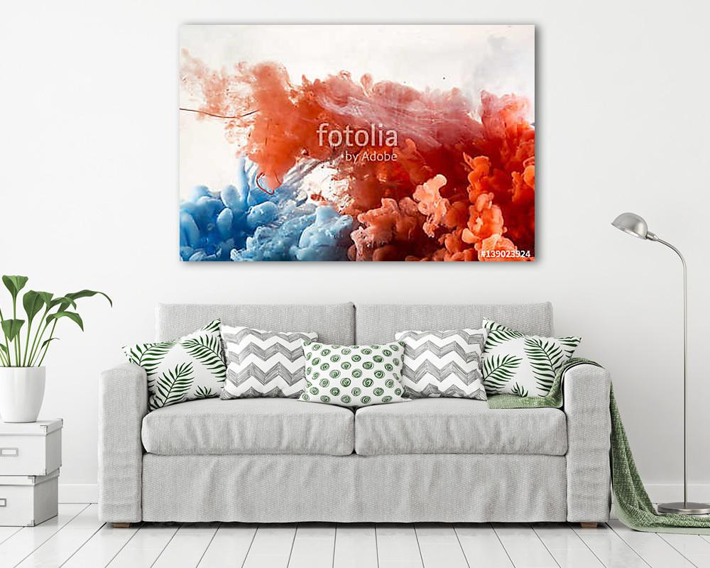 Abstract Red and Blue Paint in Water Background - vászonkép, falikép vásárlás Abstract Red and Blue Paint in Water Background (vászonkép) - vászonkép, falikép otthonra és irodába