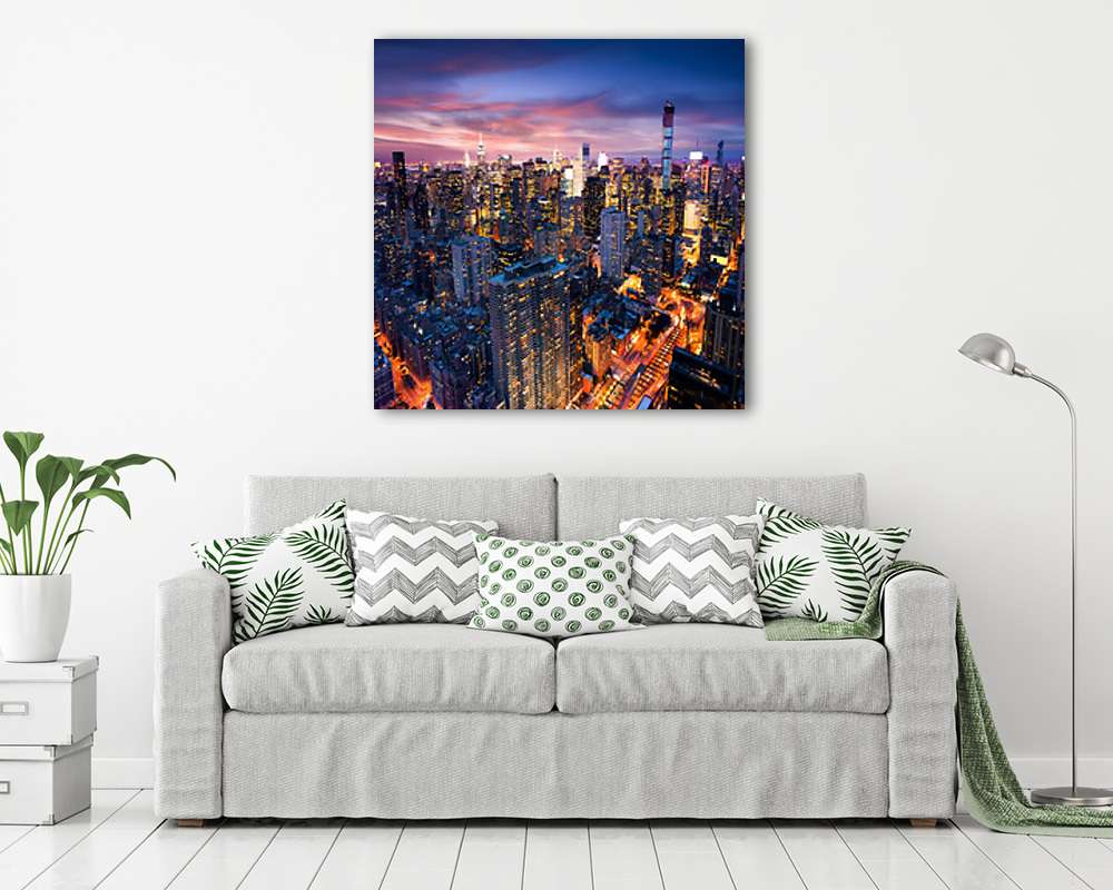 Bíbor felhők New York felett (poszter) - vászonkép, falikép otthonra és irodába