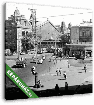 Nyugati pályaudvar és a Nyugati tér 1953 - vászonkép 3D látványterv