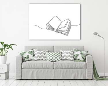 Könyv (vonalrajz, line art) (vászonkép) - vászonkép, falikép otthonra és irodába