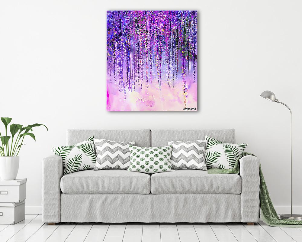 Absztrakt lila színű virágok - vászonkép, falikép vásárlás Absztrakt lila színű virágok (vászonkép) - vászonkép, falikép otthonra és irodába