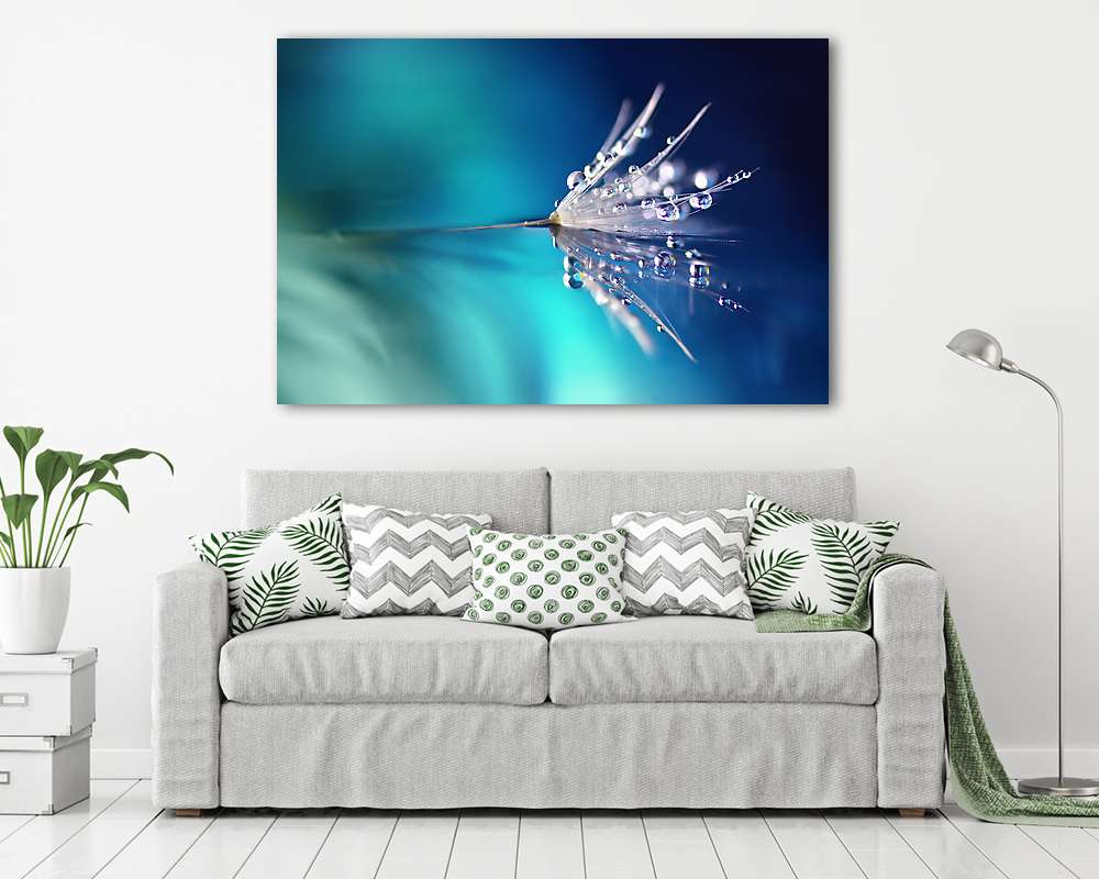 Fehér átlátszó levél tükörfelületen, tükröződés a gree-en - vászonkép, falikép vásárlás Fehér átlátszó levél tükörfelületen, tükröződés a gree-en (fotótapéta) - vászonkép, falikép otthonra és irodába